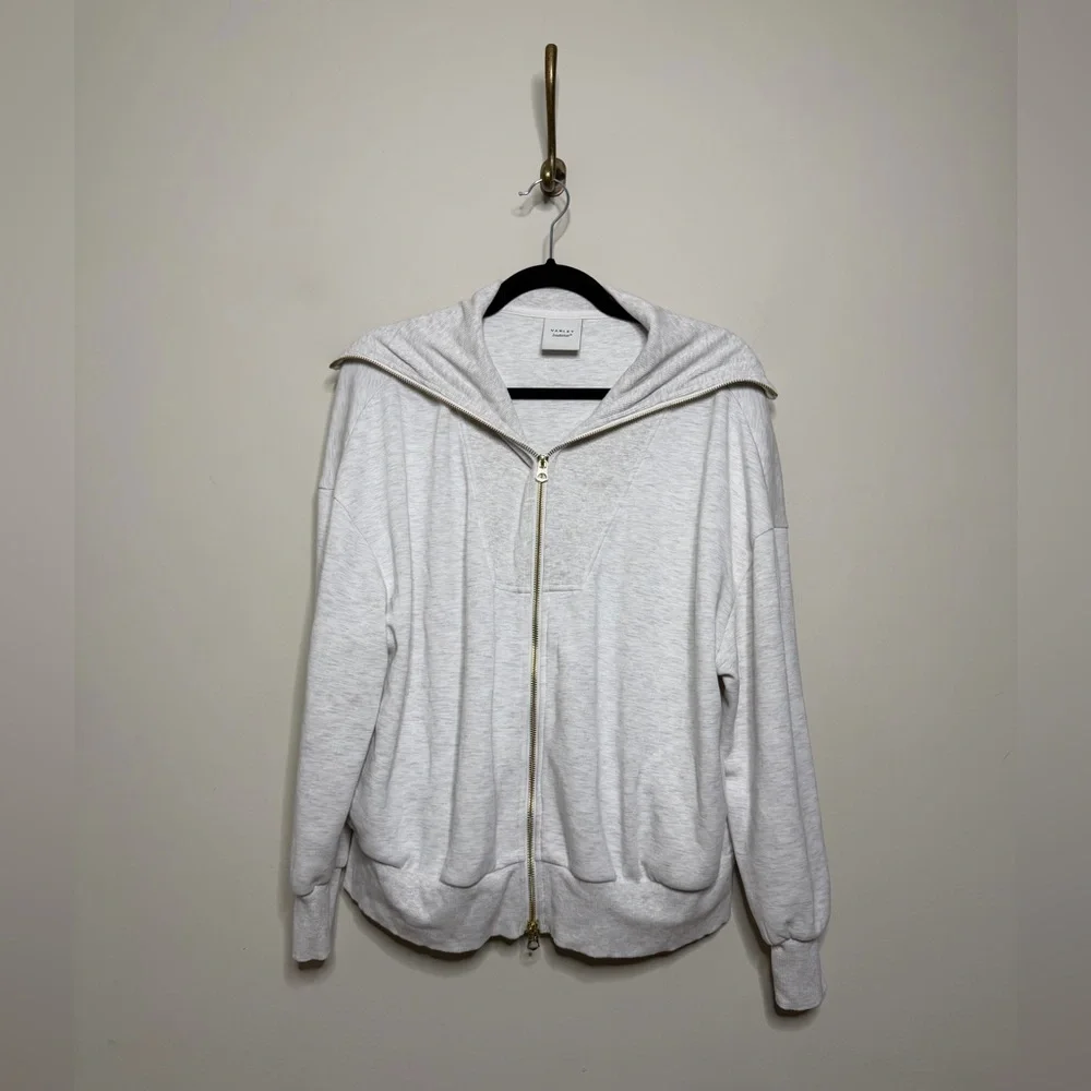 Varley Halley Zip-Through Sweat in Ivory Marl - Picture 6 of 10